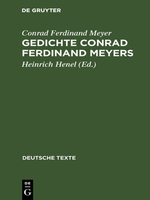 cover image of Gedichte Conrad Ferdinand Meyers